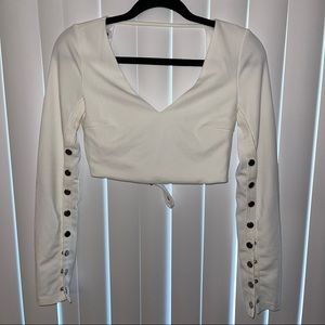Tiger Mist White Crop Top